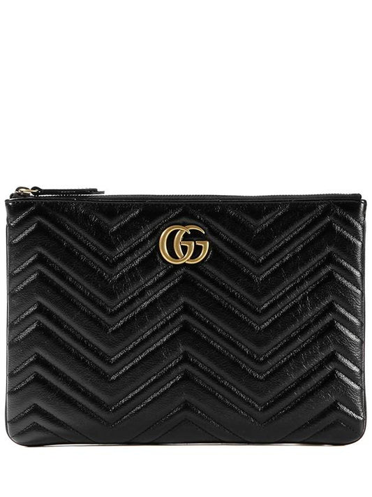 GG Marmont Leather Pouch Bag Black - GUCCI - BALAAN 2