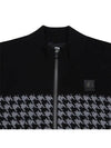 Men s houndstooth jacquard pattern knit cardigan 2814GXKW BLACK - BLACK&WHITE - BALAAN 4