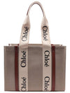 Woody Canvas Medium Tote Bag Brown - CHLOE - BALAAN 5