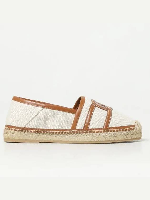 Kate Canvas Leather Espadrilles Shoes Beige - TOD'S - BALAAN 2