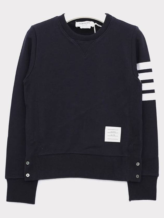 Engineered 4 Bar Stripe Loopback Jersey Knit Crewneck Sweatshirt Navy - THOM BROWNE - BALAAN 2