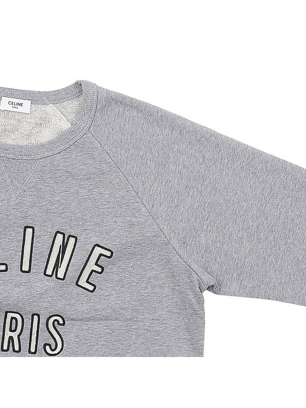 Paris Loose Cotton Fleece Man To Man Grey Melange - CELINE - BALAAN 5