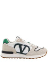 V Logo Low Top Sneakers Green White - VALENTINO - BALAAN 2