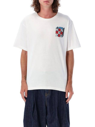 Cube Over Short Sleeve T Shirt White - KENZO - BALAAN 2