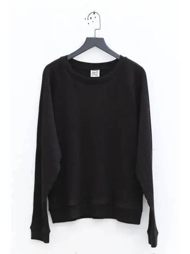 Basic Organic Cotton Fleece Sweatshirt Black - BASERANGE - BALAAN 2