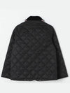 Corduroy Collar Quilted Half Jacket Black - BURBERRY - BALAAN 3