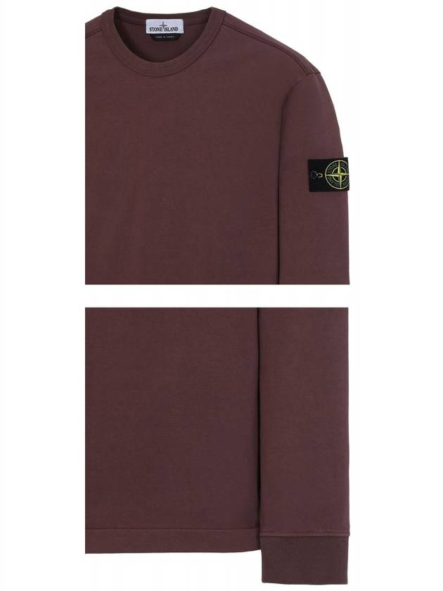 Logo Wappen Patch Crew Neck Long Sleeve T Shirt Burgundy - STONE ISLAND - BALAAN 6