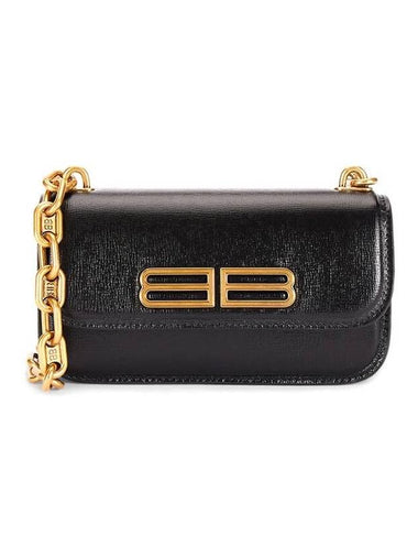 BB Gold Logo Cross Bag Black - BALENCIAGA - BALAAN 1