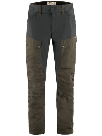 Men's Keb Trousers Dark Olive Dark Grey - FJALL RAVEN - BALAAN 1