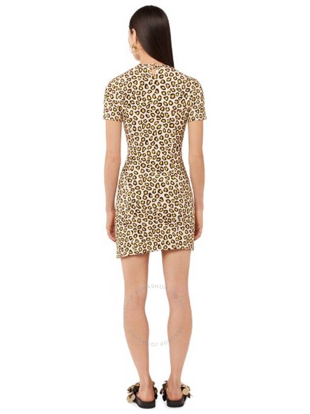 Rabanne Leopard Print Draped Short Dress, Brand Size 34 (US Size 2) - PACO RABANNE - BALAAN 2