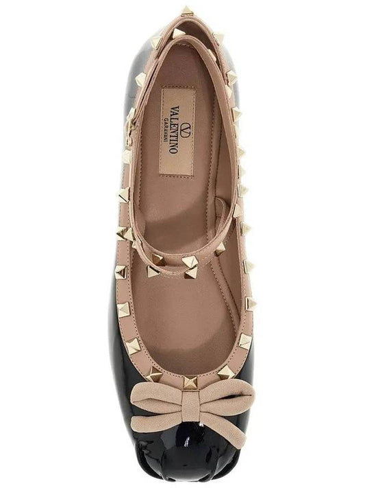 Women s Rockstud Leather Ballerina Shoes 5W0S0HB6 VNW N71 - VALENTINO - BALAAN 2