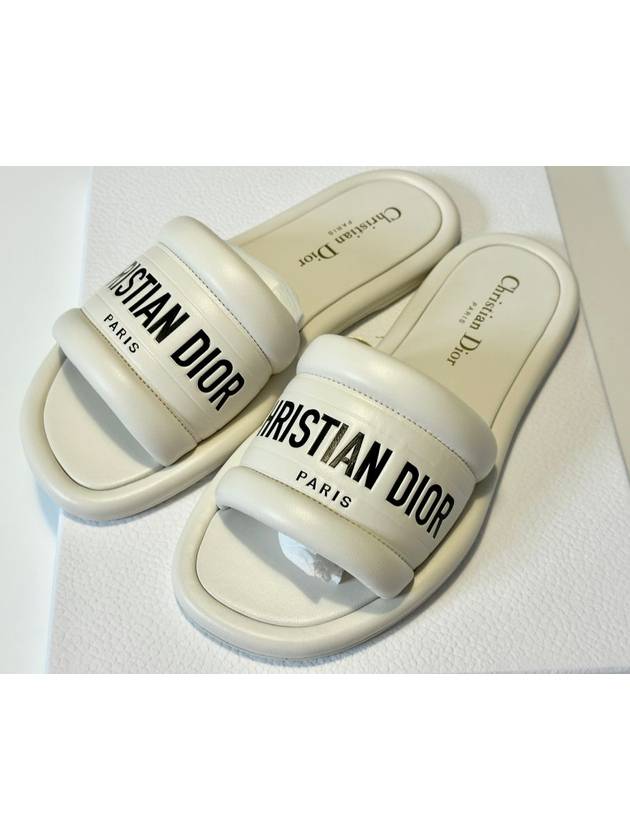 Every-D Embossed Lambskin Slippers White - DIOR - BALAAN 5