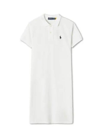 W cotton mesh polo dress white - POLO RALPH LAUREN - BALAAN 1