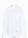 Women's Solid Oxford Striped French Cuff Shirt White - THOM BROWNE - BALAAN 2