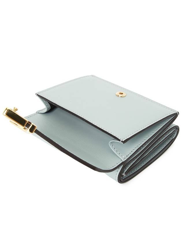 FF Diamond Calf Leather Half Wallet Light Blue - FENDI - BALAAN 5