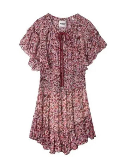 Florize print dress raspberry ecru - ISABEL MARANT - BALAAN 1