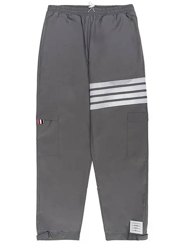 Men's Military Ripstop Mesh 4 Bar Track Pants Grey - THOM BROWNE - BALAAN 3