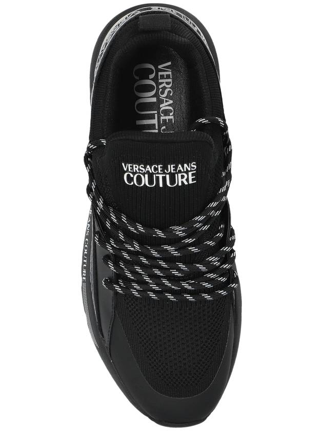 Versace Jeans Couture Sneakers With Printed Logo, Men's, Black - VERSACE - BALAAN 6