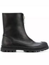 diesel gold black Central zip fastening Leather Boots - DIESEL - BALAAN 4