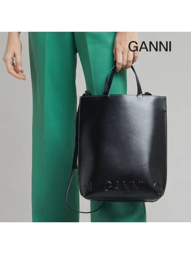 Leather Tote Bag Black - GANNI - BALAAN 9