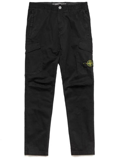 Men's Ghost Piece Wappen Patch Training Cargo Pants Black - STONE ISLAND - BALAAN 2