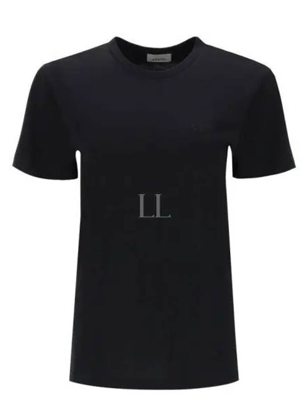 Vidal Embroidered Logo Cotton Short Sleeve T-Shirt Black - ISABEL MARANT - BALAAN 2