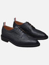 Men's Three Stripes Tab Pebble Grain Long Wing Sole Brogue Black - THOM BROWNE - BALAAN 2