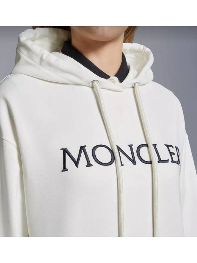 Embroidered Logo Hoodie White - MONCLER - BALAAN 5