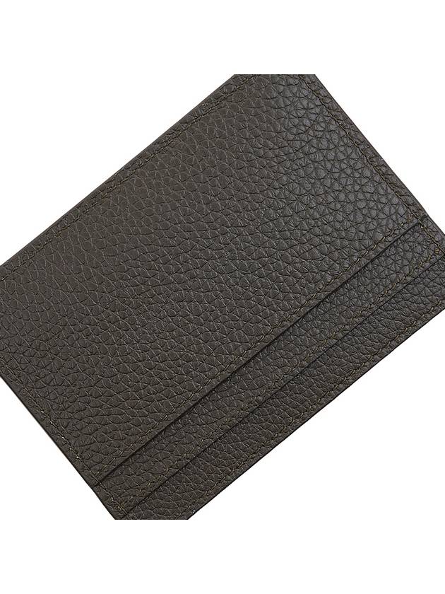 Casandre Small Grain Leather Card Wallet Dark Khaki - SAINT LAURENT - BALAAN 8