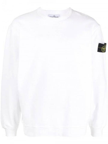 Wappen Patch Crew Neck Cotton Sweatshirt White - STONE ISLAND - BALAAN 1
