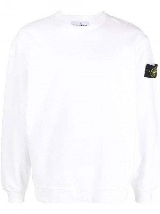 Wappen Patch Crew Neck Cotton Sweatshirt White - STONE ISLAND - BALAAN 1