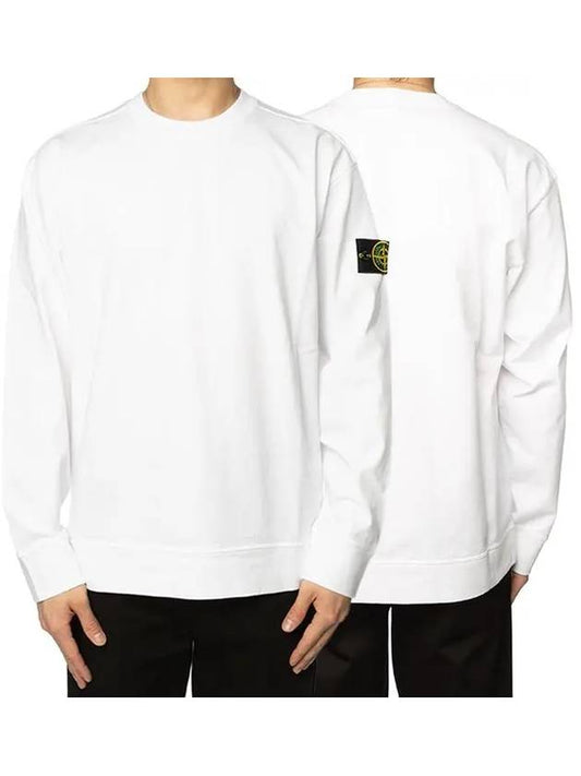 Heavy Cotton Jersey Garment Dyed Sweatshirt White - STONE ISLAND - BALAAN 2