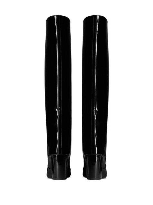 Patent Leather Long Boots Black - SAINT LAURENT - BALAAN 6