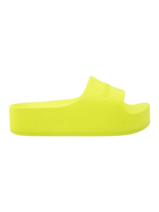 Chunky Platform Slide Slippers Neon Yellow - BALENCIAGA - BALAAN 1