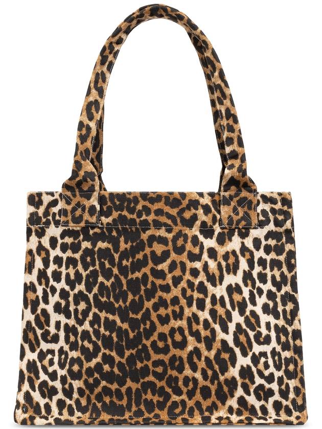 Logo Tote Bag Leopard - GANNI - BALAAN 4