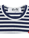 Red Heart Wappen Stripe Long Sleeve T-Shirt Blue P1 T0101 - COMME DES GARCONS - BALAAN 5