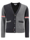 Funmix Cotton ArmBand V-Neck Cardigan Tonal Grey - THOM BROWNE - BALAAN 2