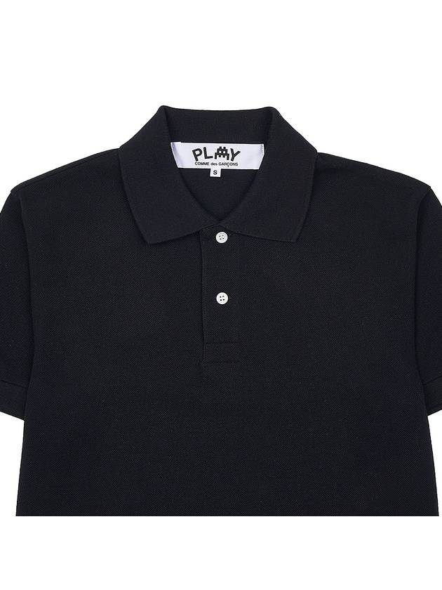 Men's Invader Sleeve Pique Shirt P1T336 BLACK - COMME DES GARCONS - BALAAN 3