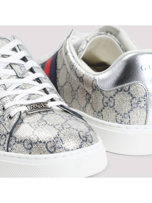 Ace Low Top Sneakers Beige Blue - GUCCI - BALAAN 5