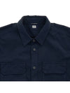 Men's Gabardine Long Sleeve Shirt Navy - CP COMPANY - BALAAN.