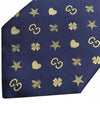 Symbol Motif Pattern Slim Silk Tie Navy - GUCCI - BALAAN 4