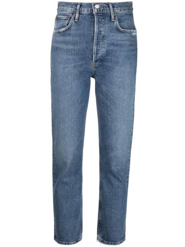 Riley Crop Denim Jeans Blue - AGOLDE - BALAAN 2