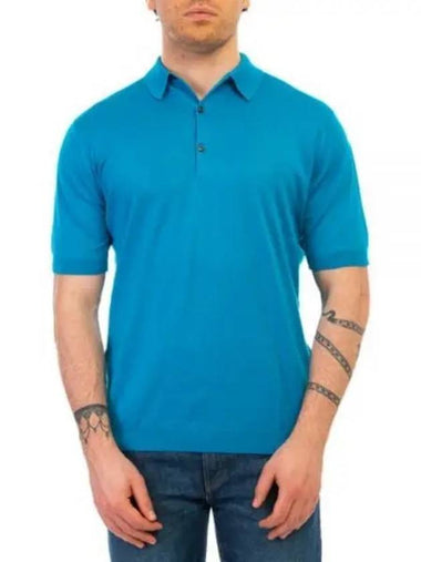 ADRIAN SKIPPER BLUE Polo Knit - JOHN SMEDLEY - BALAAN 1