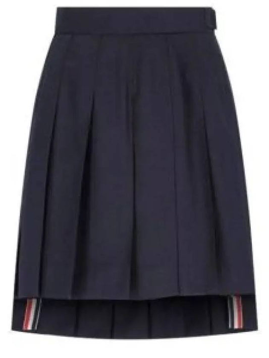 RMB Wool Mini Pleated Skirt Navy - THOM BROWNE - BALAAN 2