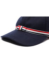 Bow Grosgrain Wool Flannel Ball Cap Navy - THOM BROWNE - BALAAN 5