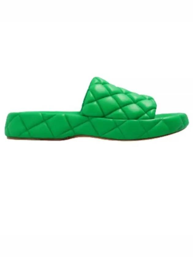 Quilted Leather Slippers Green - BOTTEGA VENETA - BALAAN 2