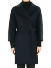 Women's Arona Virgin Wool Single Coat Navy - MAX MARA - BALAAN 3