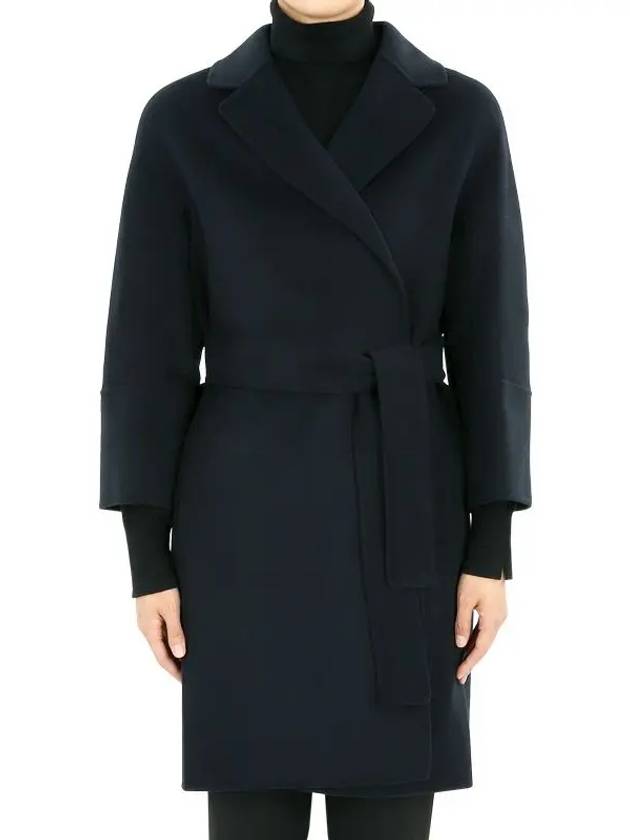 Women's Arona Virgin Wool Single Coat Navy - MAX MARA - BALAAN 2