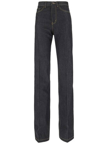 Clyde Flared Straight Jeans Navy - SAINT LAURENT - BALAAN 1