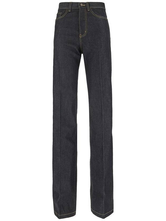 Clyde Flared Straight Jeans Black - SAINT LAURENT - BALAAN 1